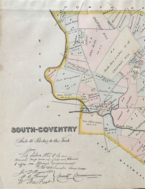 South Coventry Township Map Original 1883 Chester County - Etsy