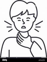 Sore throat Icon Linear Isolated Illustration Thin Line Vector Web  sketch template