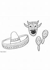 Sombrero Maracas Sombreros Colouring Clipartmag Drawings Charro  sketch template