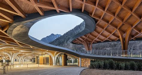 jiuzhai valley visitor center is a seamless extension of the landscape - Pianeta News