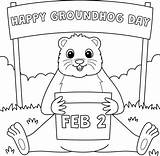 Groundhog Holding Calendar Coloring Page For Kids 13655574 Vector Art  sketch template