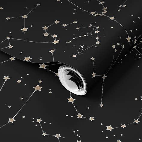 Constellations - black background Wallpaper | Prepasted wallpaper, Wallpaper, Removable wallpaper