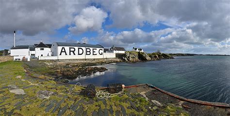 Ardbeg distillery from the pier panorama, Isle of Islay | Islay Pictures Photoblog