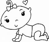 Cute Baby Girl Coloring Page  Free Clip Art sketch template