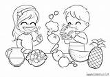Coloring Pages Healthy Food For Kids sketch template