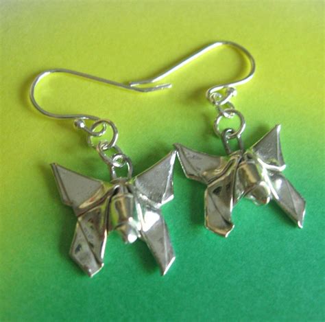 Silver Origami Butterfly Earrings - Etsy