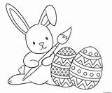 Graceful Easter Bunny Paint Coloring Page Printable sketch template