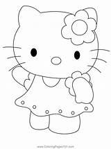 Beauty Hello Kitty Coloring Page For Kids  Free Printable sketch template