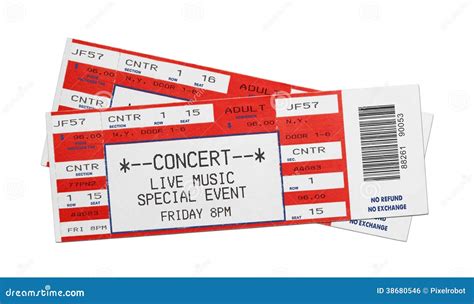 Red Concert Tickets Royalty Free Stock Image - Image: 38680546