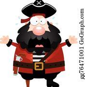 2 A Cartoon Illustration Of A Pirate Looking Scared Clip Art | Royalty Free - GoGraph