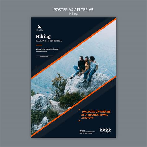 Hiking Poster template with hiking theme on Behance