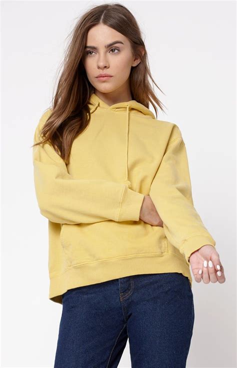 Yellow Hoodie | Yellow hoodie, Basic hoodie, French terry pullover