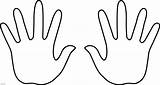 Hand Prints Clip Hands Coloring Outline Colorable Handprints  sketch template
