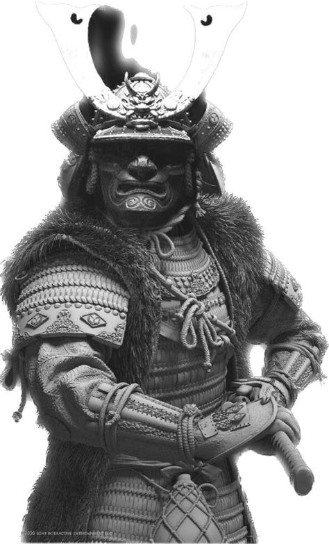 a black and white photo of a samurai