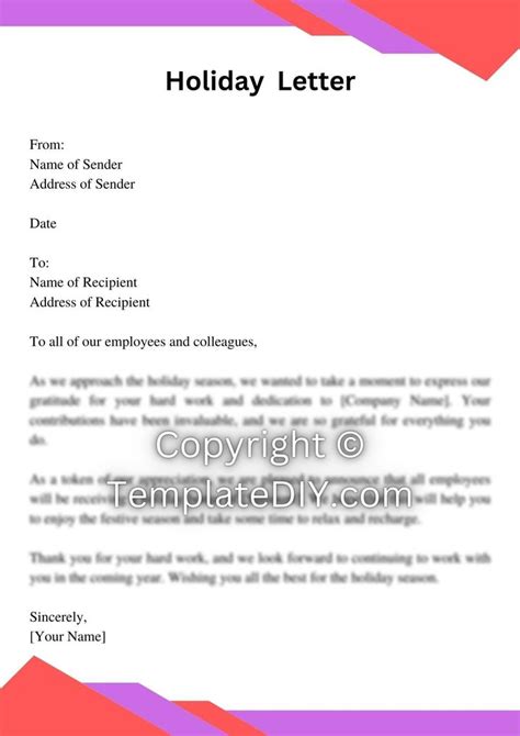 Holiday Bonus Letter to Employee Sample Template with Examples in PDF ...