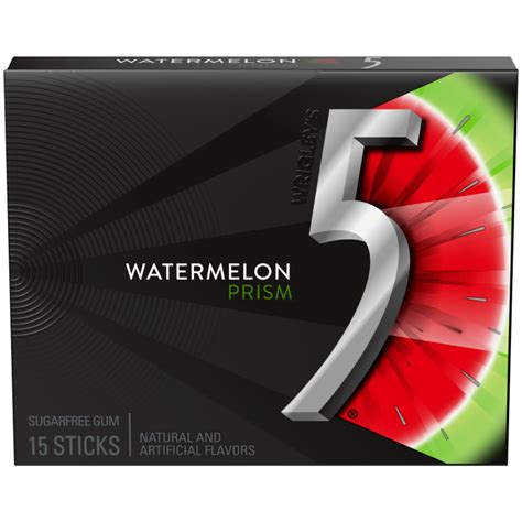 5 Gum Watermelon Prism Sugarfree Chewing Gum, Single Pack | 5 Gum