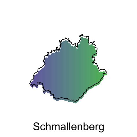 Schmallenberg City Map illustration. Simplified map of Germany Country ...