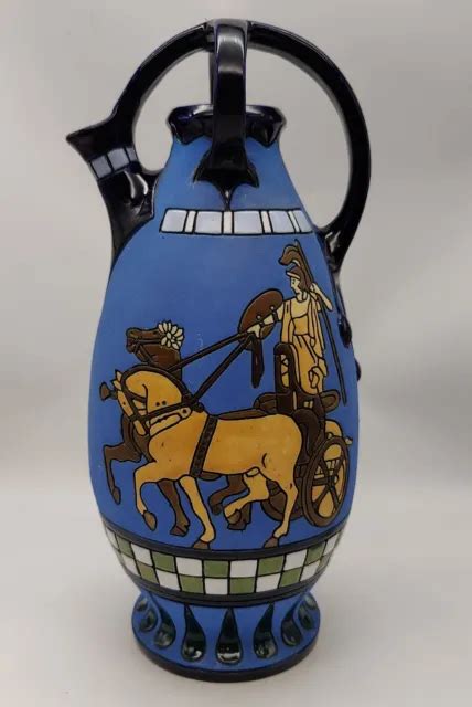 ROMAN CHARIOT 15& Czecho-Slovakia Amphora Pottery Vase Pitcher Majolica £473.08 - PicClick UK