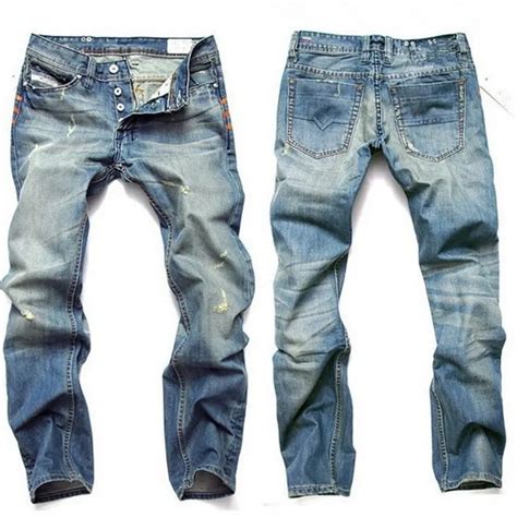 2017 Fashion Vintage Designer Famous Brand Destroyed Mens Jeans Blue Biker Straight Men Skinny ...