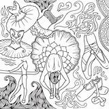 Printable Ballet Coloring Page Zentangle Ballerina Design Dance Gifts  sketch template