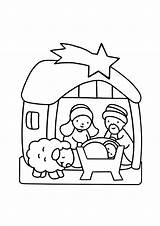 Christmas Crib Colouring Pages Sketch Coloring Page sketch template