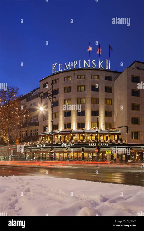 Berlin, Germany, illuminated Kempinski Hotel am Kurfuerstendamm Stock Photo - Alamy