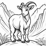 Cute Cartoon Mountain Goat Coloring Page Disney Style Line Art  AI sketch template