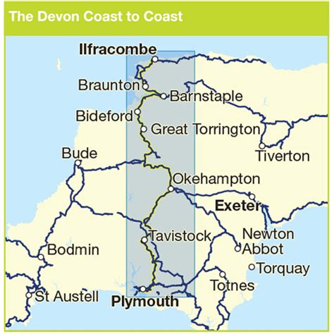 The Devon Coast to Coast Cycle Route Map (Route 27 - Ilfracombe to ...