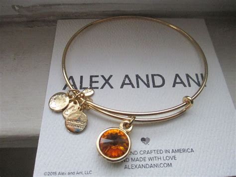 Alex And Ani November Birthstone Topaz Bangle in Shiny Gold bracelet ...