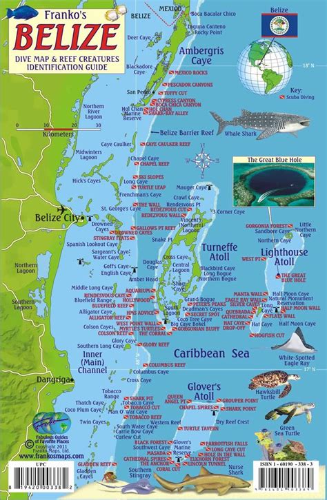 Belize Scuba Diving Map and Reef Creature Identification guide ...