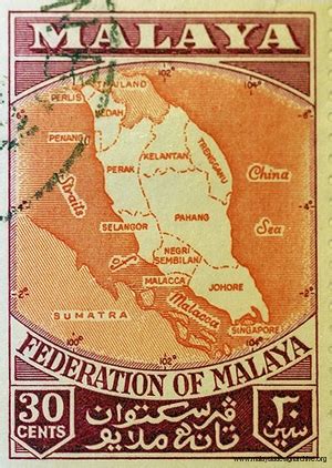 Stamp: 30 cent Federation of Malaya – Malaysia Design Archive