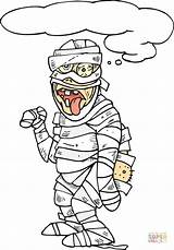 Scary Mummy With His Tongue Hanging Out coloring Page  Free Printable sketch template