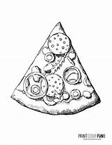 Printable Pizza Coloring Pages sketch template