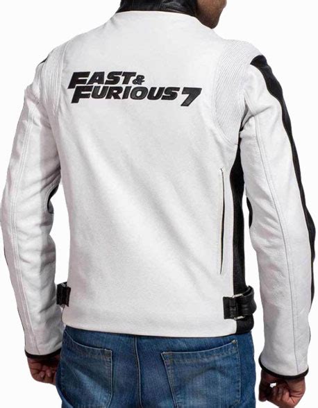 Fast and Furious 7 Dominic Toretto White Racer Jacket | Benz Leather