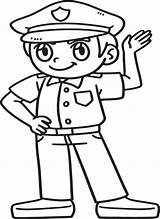 Policeman Isolated Coloring Page For Kids 12902464 Vector Art At Vecteezy sketch template