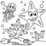 Mar Estrella Colorear Marina Kleurplaat Seestern Zeester Malvorlage  sketch template
