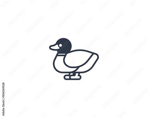 Duck vector flat emoticon. Isolated Duck emoji illustration. Duck icon Stock Vector | Adobe Stock