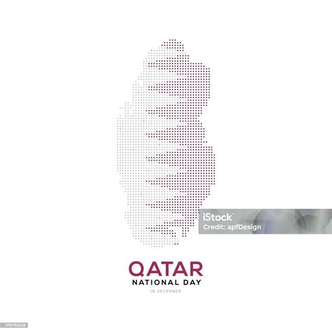 Qatar National Day Celebration With Landmark And Flag Stock ...