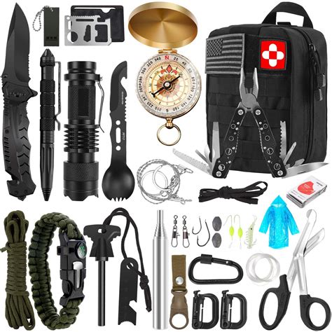 Survival Kit, 32 in 1 Professional Emergency Survival Gear Equipment Tools First Aid Supplies ...