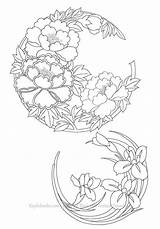 Download Printable Coloring Page Japanese Kimono Pattern Book  sketch template