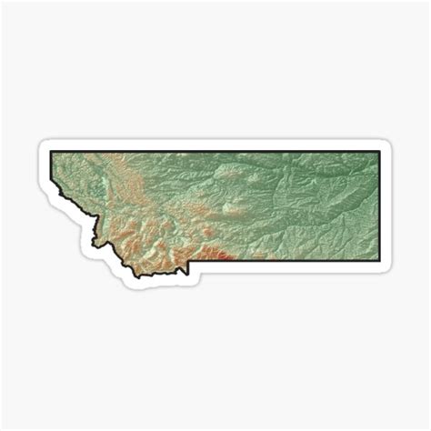 "Montana State Elevation Map" Sticker for Sale by neilhallock | Redbubble