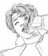 Jimin Bts Drawing Coloring Pages sketch template