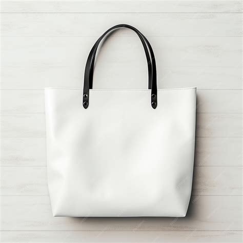 Premium AI Image | White plain tote bag with black handle mockup