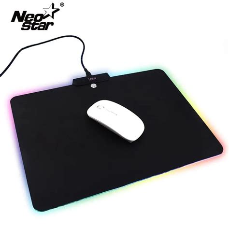 LED Gaming Mouse Pad Anti Slip LED Lighting USB Wired Hard Luxury Mouse with Touch Control ...