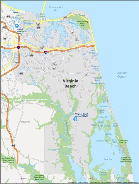 Virginia Beach Map, Virginia - GIS Geography