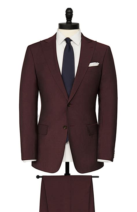 Burgundy Wool Suit - Tailored Suit Paris