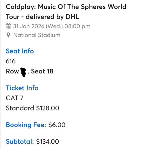 COLDPLAY SINGAPORE, Tickets & Vouchers, Event Tickets on Carousell