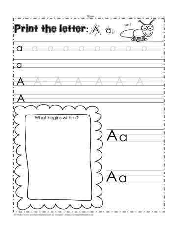 Printable Letter Aa Worksheets