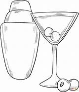 Martini Glass And Shaker coloring Page  Free Printable Coloring Pages sketch template