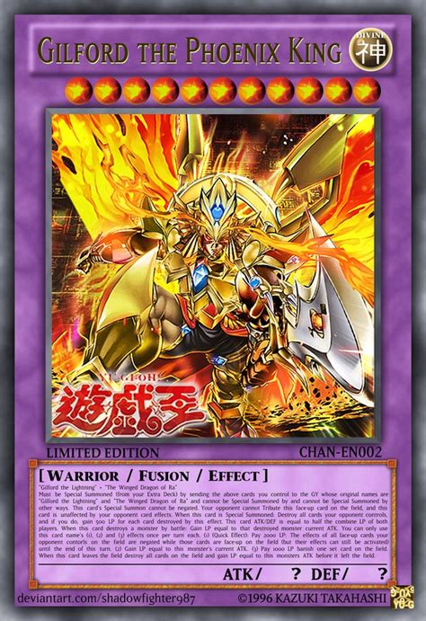 Gilford the Phoenix King | Custom yugioh cards, Yugioh dragon cards, Rare yugioh cards